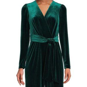 Long Sleeve Velvet Jumpsuit-10 Antonio Melani -Emerald Green